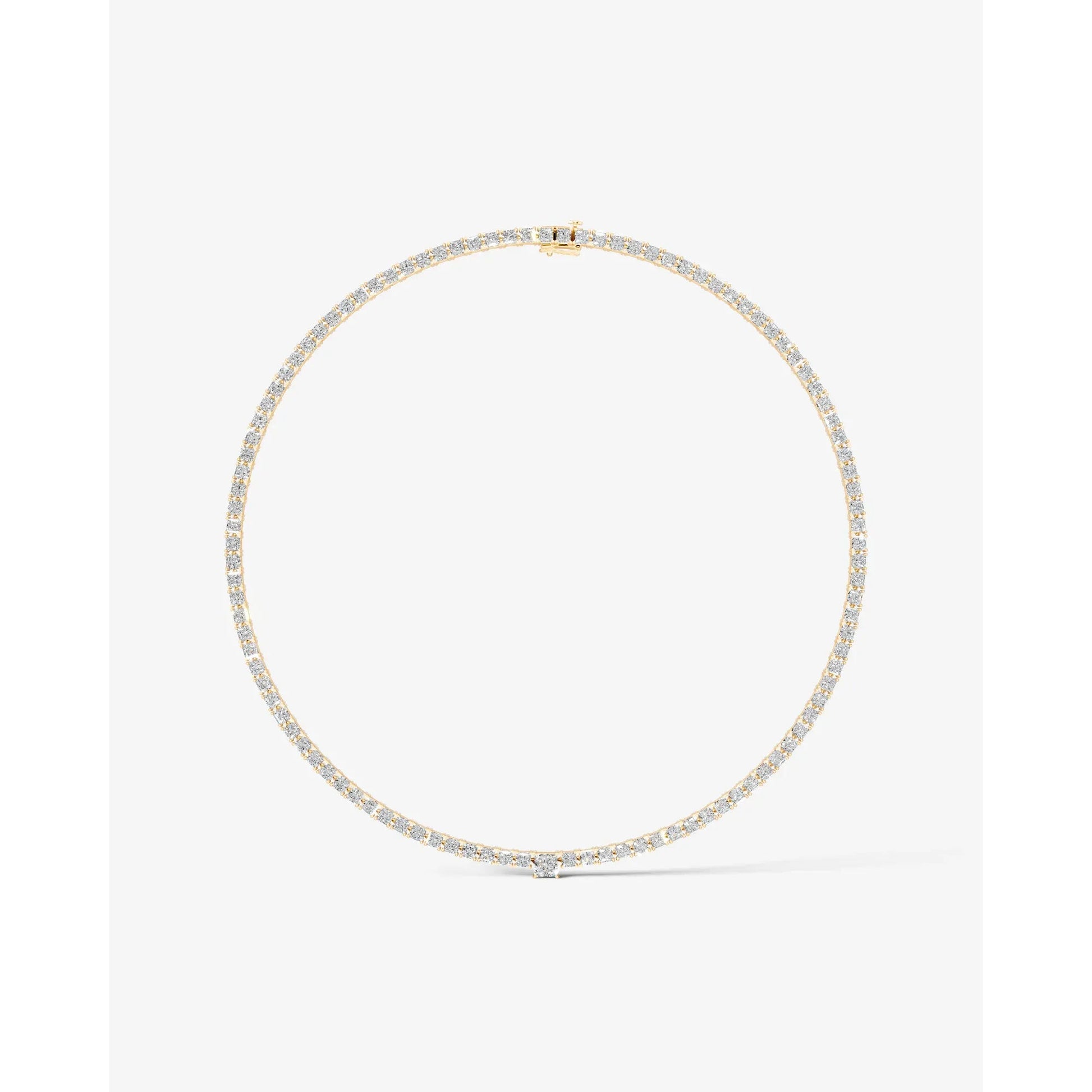 yellow :: statement princess lab grown diamond necklace yellow gold