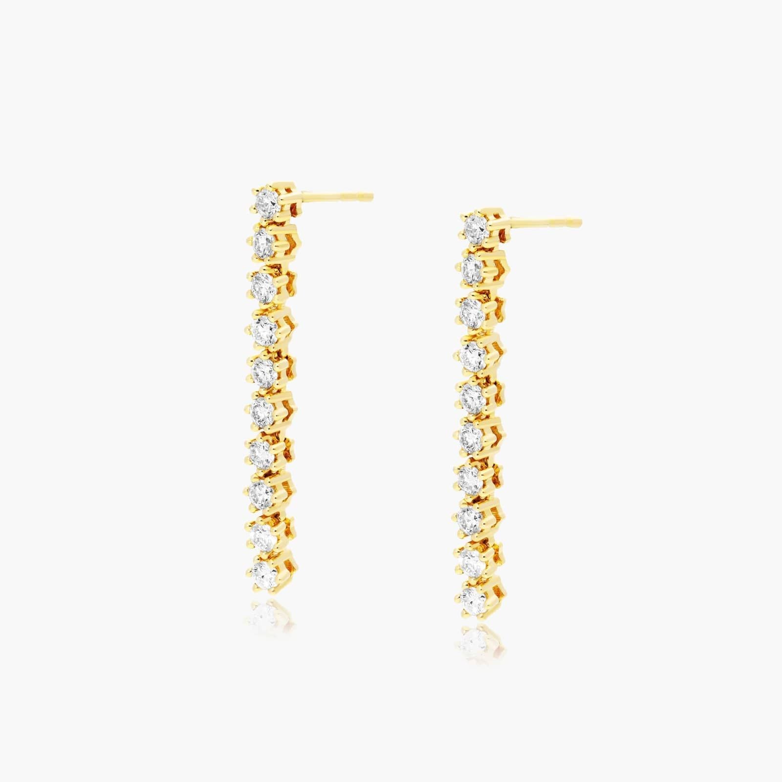 Yellow :: fine jewelry lab grown diamond drop earrings 0.75ct white gold subtle elegant design