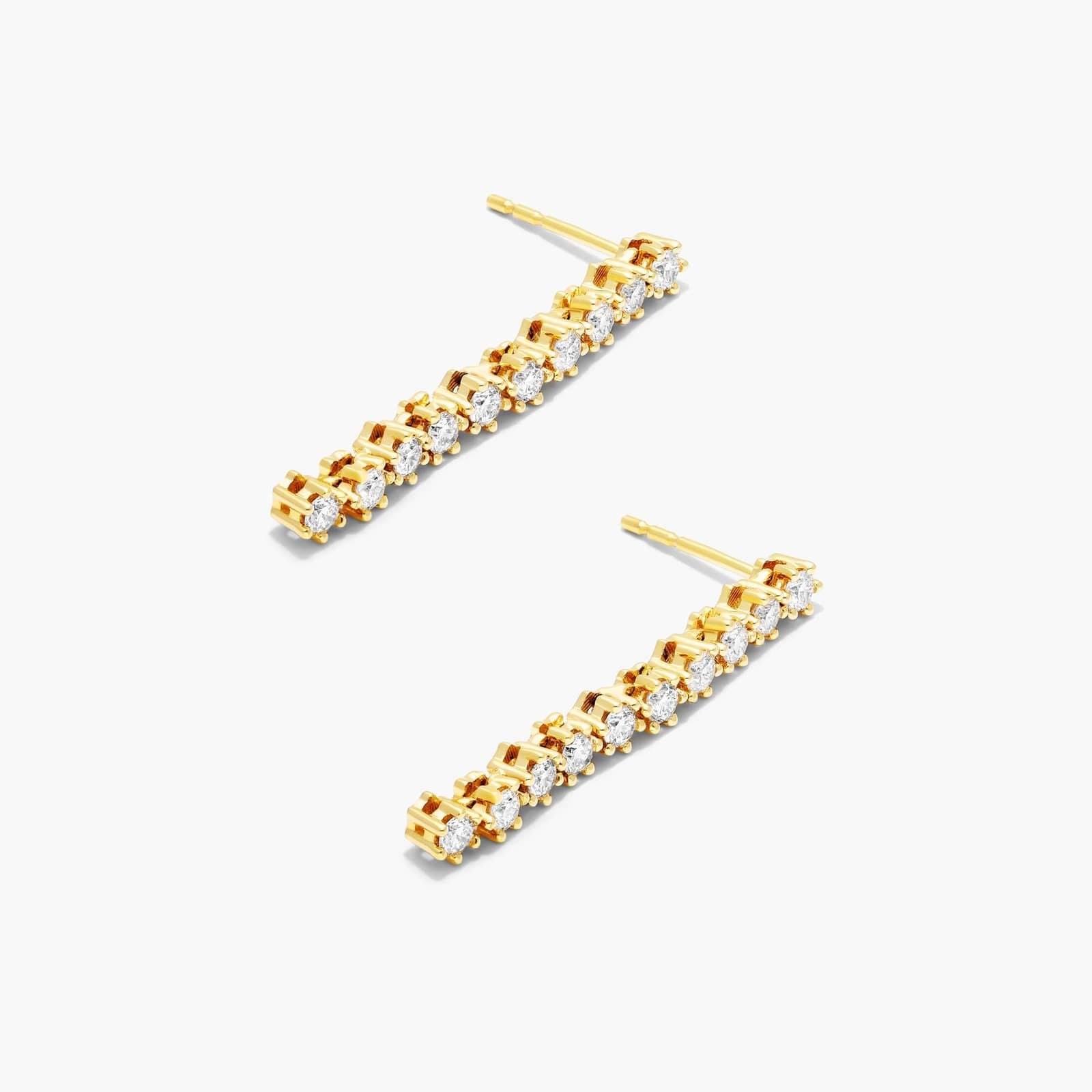 Yellow :: elegant vertical diamond drop earrings lab grown 0.75ct white gold refined women jewelry