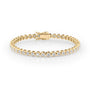yellow :: 4 carat round bezel lab grown diamond tennis bracelet IGI certified