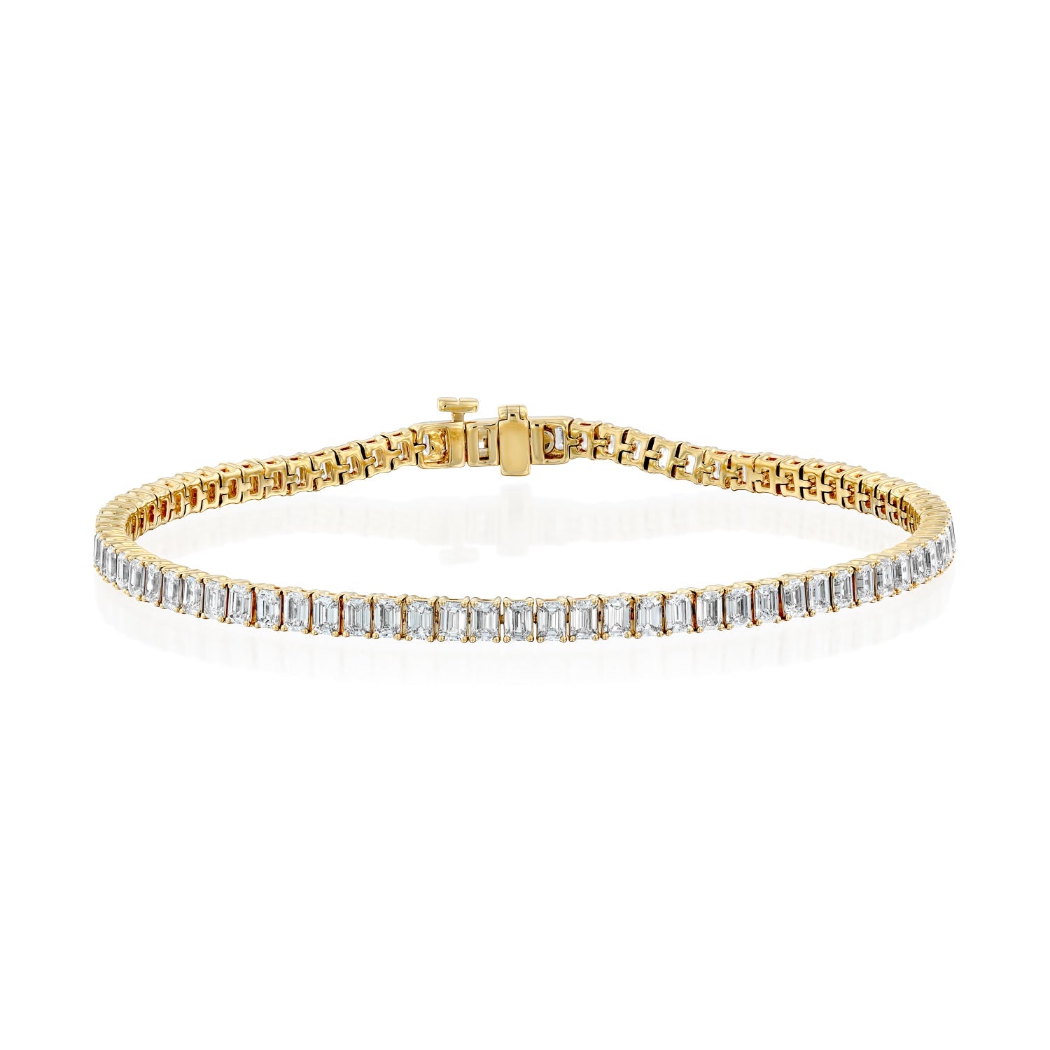 yellow :: 4 carat emerald lab grown diamond tennis bracelet IGI certified