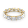 Yellow :: Lunentia 5ct east west radiant u prong lab grown diamond eternity ring IGI certified yellow gold ultra luxury band