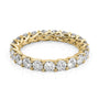 Yellow :: Velorique 2ct round trellis lab grown diamond eternity ring IGI certified yellow gold