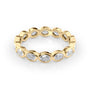 Yellow :: Velmiquea 1.4ct oval east west bezel lab grown diamond eternity ring IGI certified yellow gold