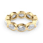 Yellow :: Velmiquea 4ct oval east west bezel lab grown diamond eternity ring IGI certified yellow gold ultra luxury band