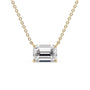yellow :: radiant emerald cut diamond pendant necklace in yellow gold
