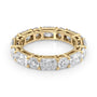 Yellow :: Elvique 4.6ct alternating radiant and round lab grown diamond eternity ring IGI certified yellow gold ultra luxury band