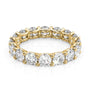 Yellow :: Zenorique 4ct round u prong lab grown diamond eternity ring IGI certified yellow gold luxury wedding band