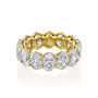 Yellow :: Norentia 7ct oval lab grown diamond eternity ring IGI certified yellow gold ultra luxury wedding band