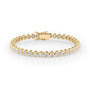 yellow :: 5.5 carat round bezel lab grown diamond tennis bracelet IGI certified