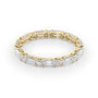 Yellow :: Calmorae 2ct alternating emerald and round lab grown diamond eternity ring IGI certified yellow gold