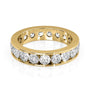 Yellow :: Seraviquea 3ct round channel lab grown diamond eternity ring IGI certified yellow gold luxury band