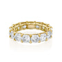 Yellow :: Zenvellae 8ct cushion lab grown diamond eternity ring IGI certified yellow gold ultra luxury wedding band