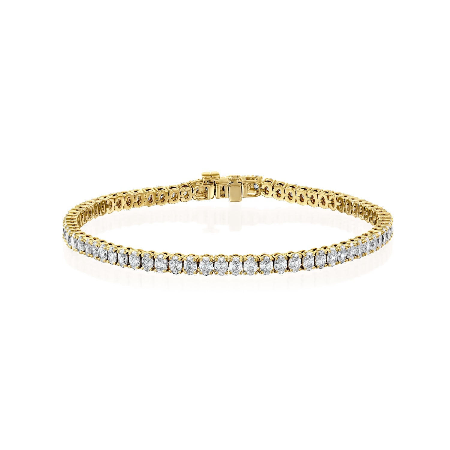 yellow :: 4 carat oval lab grown diamond tennis bracelet IGI certified