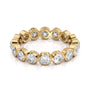 Yellow :: Seriquea 1.5ct round bezel lab grown diamond eternity ring IGI certified yellow gold wedding band