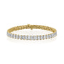 yellow :: 15 carat emerald lab grown diamond tennis bracelet IGI certified