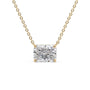 yellow :: radiant cut diamond pendant necklace crafted in yellow gold