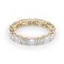 Yellow :: Calmorae 3.5ct alternating emerald and round lab grown diamond eternity ring IGI certified yellow gold