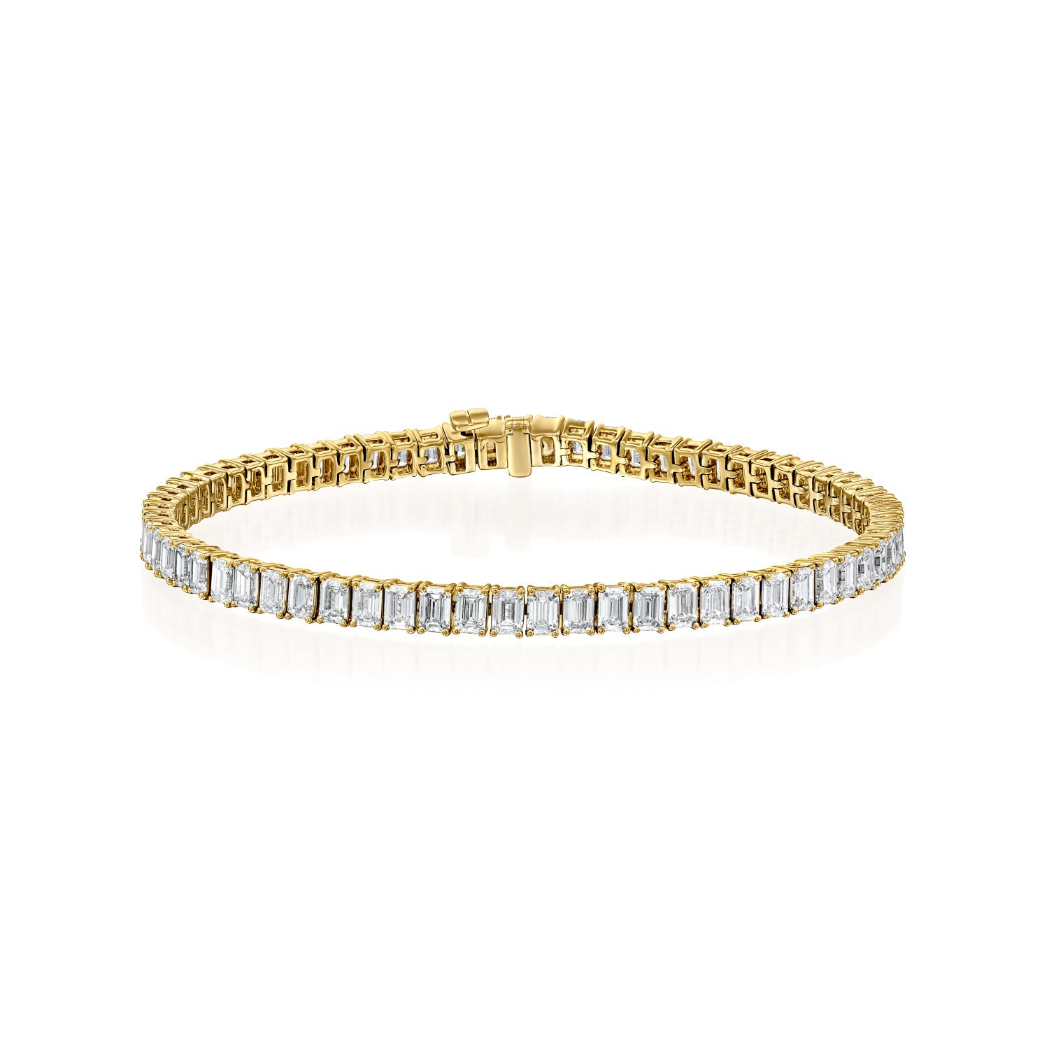 yellow :: 6.5 carat emerald lab grown diamond tennis bracelet IGI certified