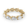 Yellow :: Orvellae 3ct pear east west lab grown diamond eternity ring IGI certified yellow gold wedding band