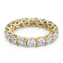 Yellow :: Velorique 4ct round trellis lab grown diamond eternity ring IGI certified yellow gold ultra luxury band