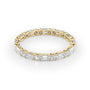 Yellow :: Calmorae 1.5ct alternating emerald and round lab grown diamond eternity ring IGI certified yellow gold