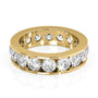Yellow :: Seraviquea 4ct round channel lab grown diamond eternity ring IGI certified yellow gold ultra luxury band