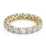 Yellow :: Velorique 3.5ct round trellis lab grown diamond eternity ring IGI certified yellow gold luxury band
