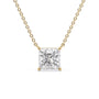 yellow :: radiant princess cut diamond necklace with rich yellow gold styling
