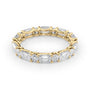 Yellow :: Calmorae 3.2ct alternating emerald and round lab grown diamond eternity ring IGI certified yellow gold