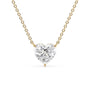 yellow :: radiant heart cut diamond necklace with rich yellow gold styling