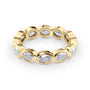 Yellow :: Velmiquea 2.4ct oval east west bezel lab grown diamond eternity ring IGI certified yellow gold