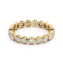 Yellow :: Seriquea 1ct round bezel lab grown diamond eternity ring IGI certified yellow gold wedding band