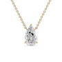 yellow :: 0.5 carat pear lab grown diamond pendant necklace in yellow gold