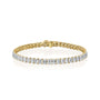 yellow :: 10ct emerald cut lab grown diamond tennis bracelet four prong setting