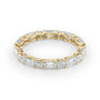 Yellow :: Calmorae 2.6ct alternating emerald and round lab grown diamond eternity ring IGI certified yellow gold