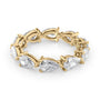 Yellow :: Orvellae 3.5ct pear east west lab grown diamond eternity ring IGI certified yellow gold luxury wedding band