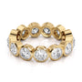 Yellow :: Seriquea 3.5ct round bezel lab grown diamond eternity ring IGI certified yellow gold luxury wedding band