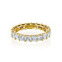 Yellow :: Zenvellae 3ct cushion lab grown diamond eternity ring IGI certified yellow gold wedding band