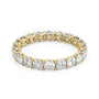 Yellow :: Zenorique 2ct round u prong lab grown diamond eternity ring IGI certified yellow gold wedding band