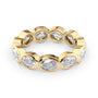 Yellow :: Velmiquea 3.3ct oval east west bezel lab grown diamond eternity ring IGI certified yellow gold luxury band