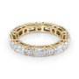Yellow :: Elvique 3.7ct alternating radiant and round lab grown diamond eternity ring IGI certified yellow gold luxury band