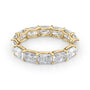 Yellow :: Lunentia 4ct east west radiant u prong lab grown diamond eternity ring IGI certified yellow gold ultra luxury band