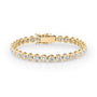 yellow :: 8.5 carat round bezel lab grown diamond tennis bracelet IGI certified