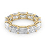 Yellow :: Lunentia 6ct east west radiant u prong lab grown diamond eternity ring IGI certified yellow gold ultra luxury band