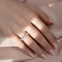 Yellow :: IGI certified 4ct round lab grown diamond u prong eternity ring yellow gold open gallery band