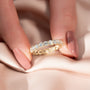 Yellow :: IGI certified 2ct round lab grown diamond u prong eternity ring yellow gold open gallery band