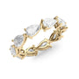 Yellow :: close up 3.5ct pear east west lab diamond eternity ring yellow gold bold sparkle