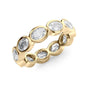 Yellow :: IGI certified 3.3ct oval lab grown diamond east west bezel eternity ring yellow gold full diamond band