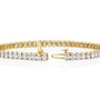 yellow :: 10ct oval brilliant lab grown diamond tennis bracelet four prong setting